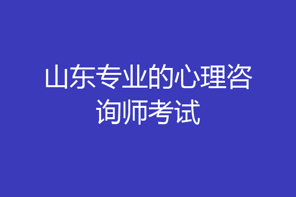 山东专业的心理咨询师考试