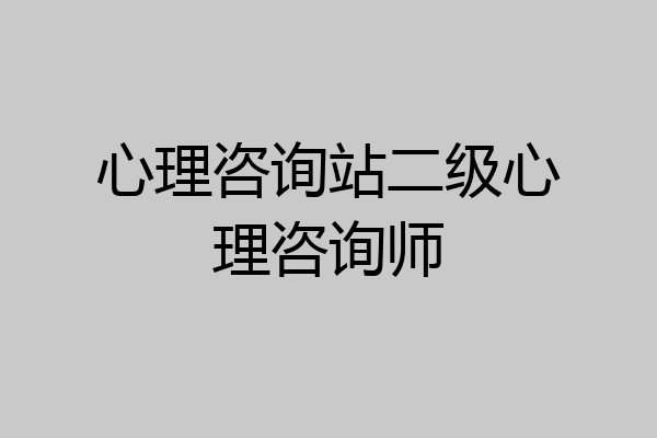 心理咨询站二级心理咨询师