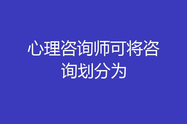心理咨询师可将咨询划分为