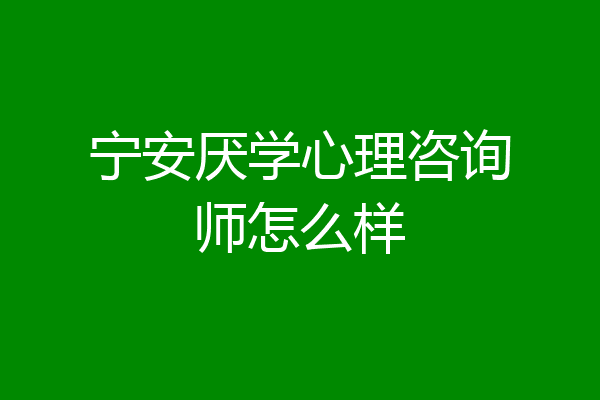 宁安厌学心理咨询师怎么样