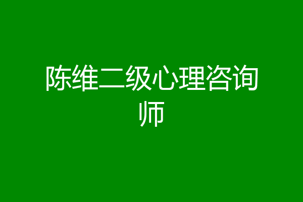 陈维二级心理咨询师