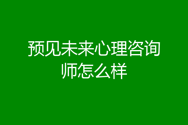 预见未来心理咨询师怎么样