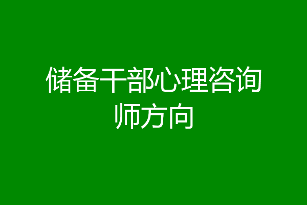 储备干部心理咨询师方向