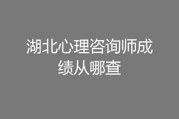 湖北心理咨询师成绩从哪查