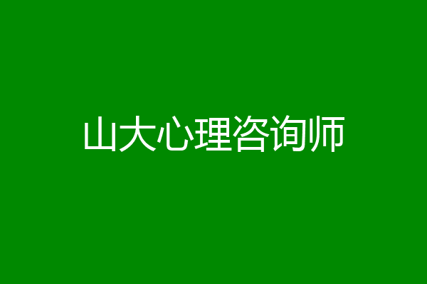 山大心理咨询师