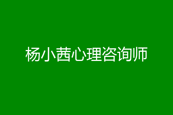 杨小茜心理咨询师