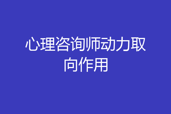 心理咨询师动力取向作用