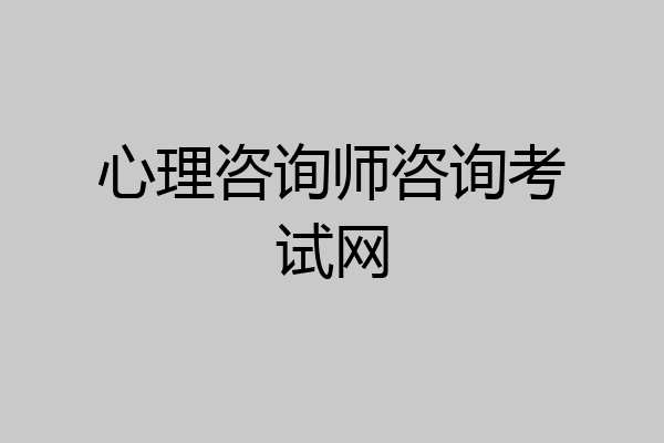 心理咨询师咨询考试网