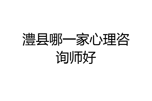 澧县哪一家心理咨询师好