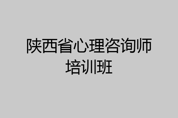 陕西省心理咨询师培训班