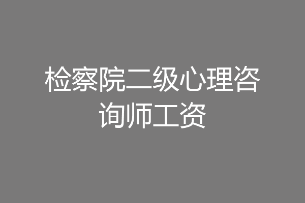 检察院二级心理咨询师工资