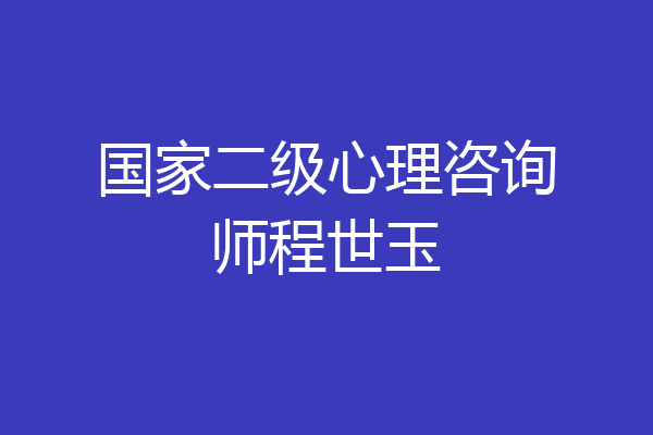 国家二级心理咨询师程世玉