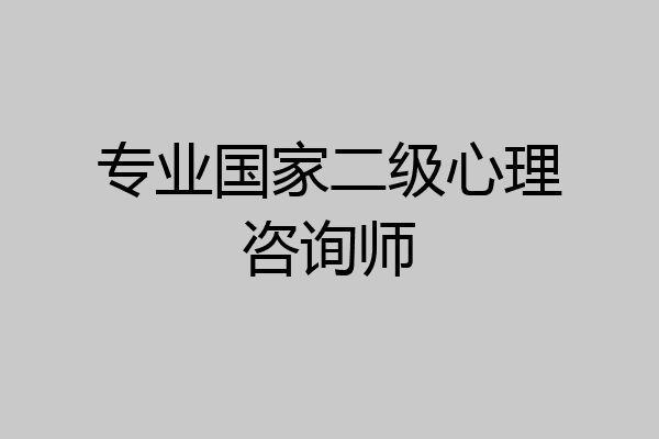 专业国家二级心理咨询师