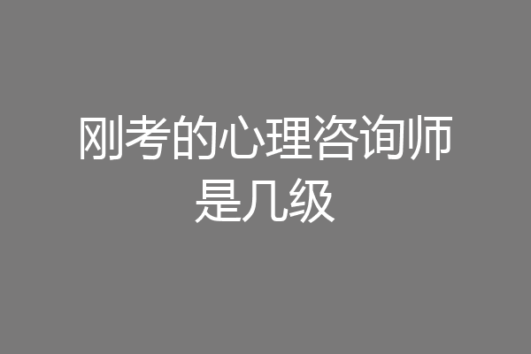 刚考的心理咨询师是几级
