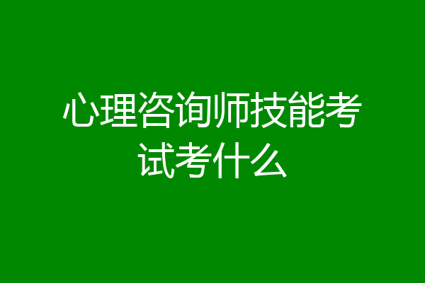 心理咨询师技能考试考什么