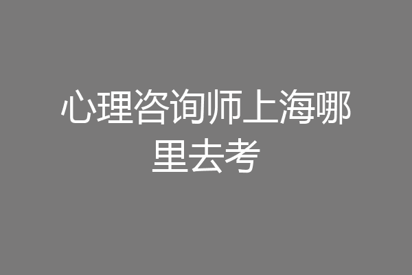 心理咨询师上海哪里去考