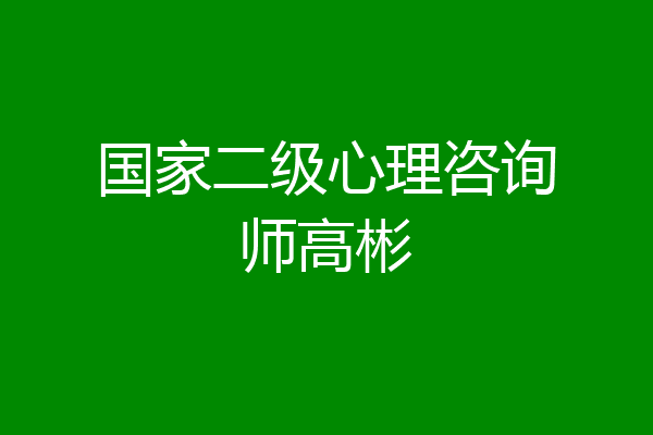 国家二级心理咨询师高彬