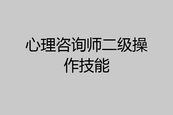 心理咨询师二级操作技能