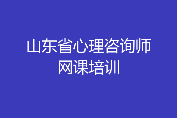 山东省心理咨询师网课培训