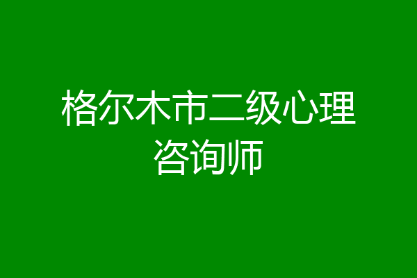 格尔木市二级心理咨询师
