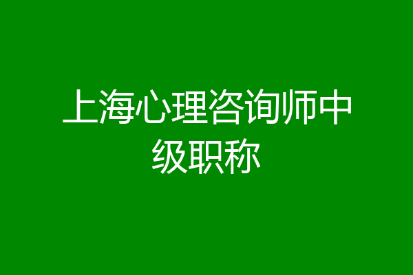 上海心理咨询师中级职称