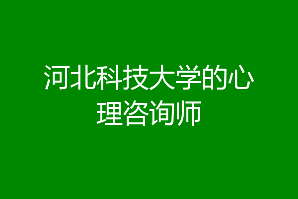 河北科技大学的心理咨询师