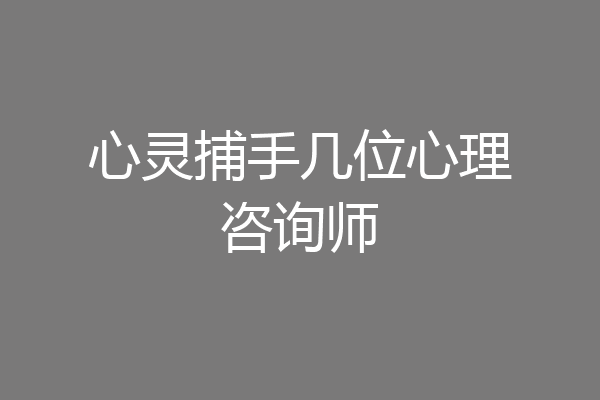 心灵捕手几位心理咨询师