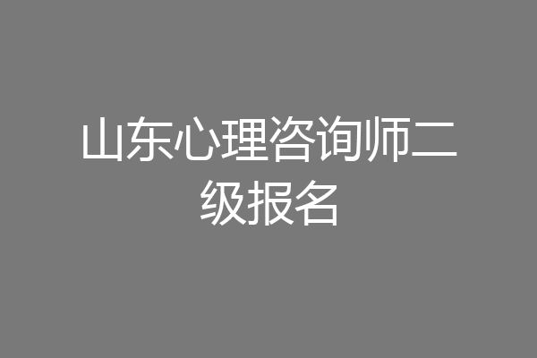 山东心理咨询师二级报名