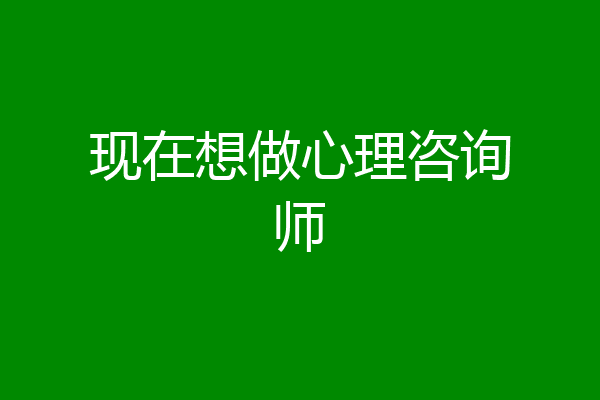 现在想做心理咨询师