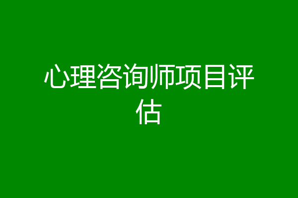 心理咨询师项目评估