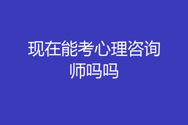 现在能考心理咨询师吗吗