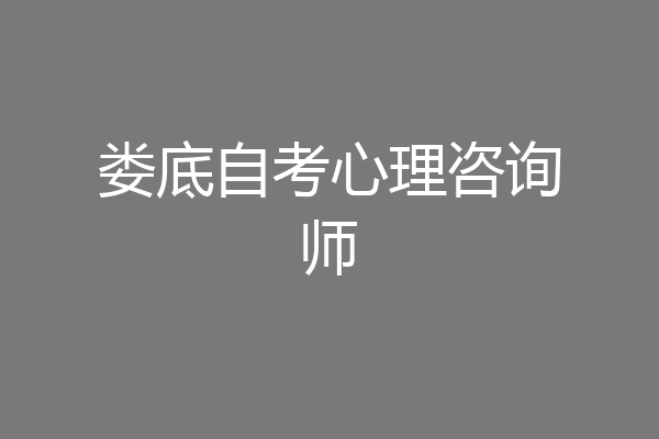 娄底自考心理咨询师