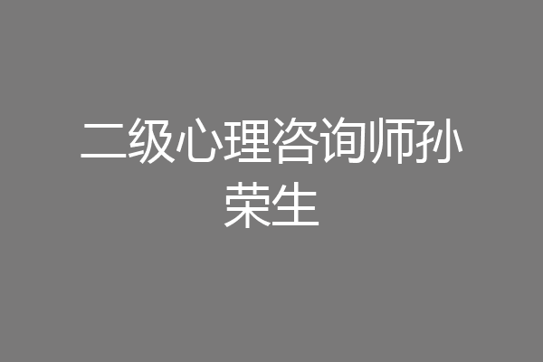 二级心理咨询师孙荣生