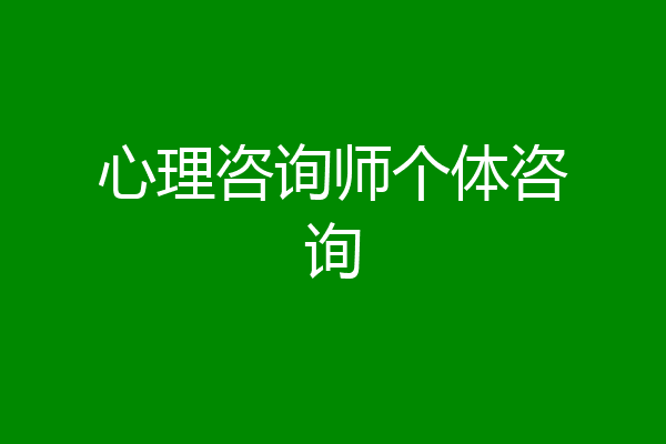 心理咨询师个体咨询