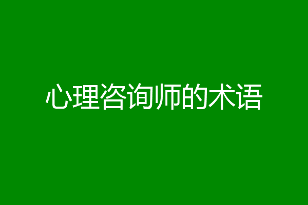 心理咨询师的术语