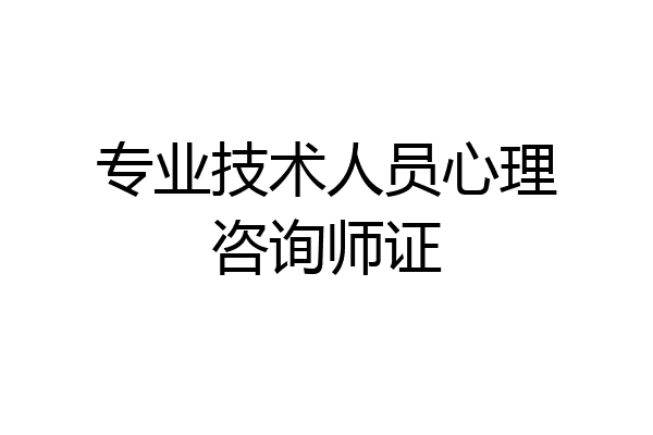 专业技术人员心理咨询师证