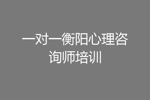 一对一衡阳心理咨询师培训