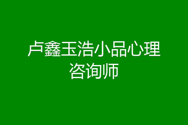 卢鑫玉浩小品心理咨询师