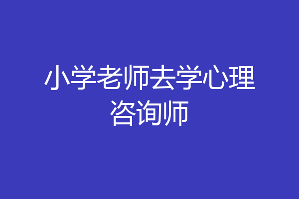 小学老师去学心理咨询师