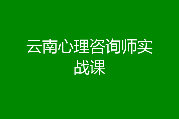 云南心理咨询师实战课