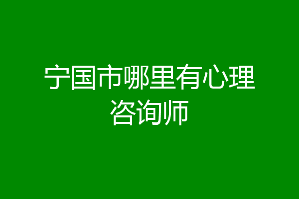宁国市哪里有心理咨询师