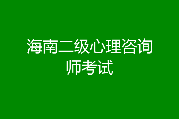 海南二级心理咨询师考试
