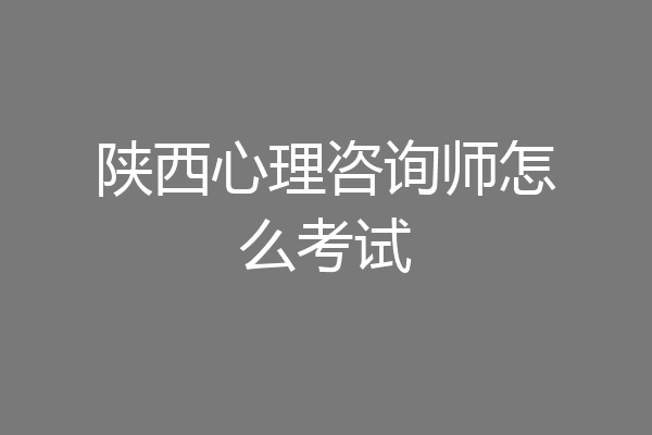 陕西心理咨询师怎么考试
