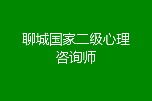 聊城国家二级心理咨询师
