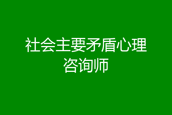 社会主要矛盾心理咨询师