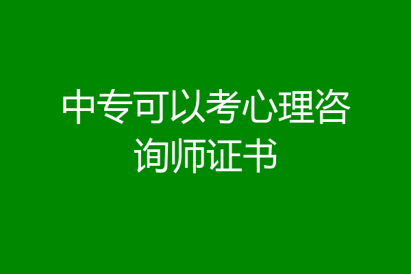 中专可以考心理咨询师证书