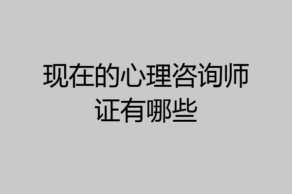 现在的心理咨询师证有哪些