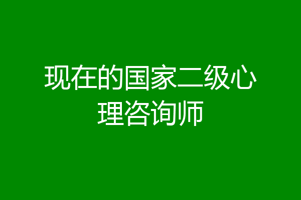 现在的国家二级心理咨询师