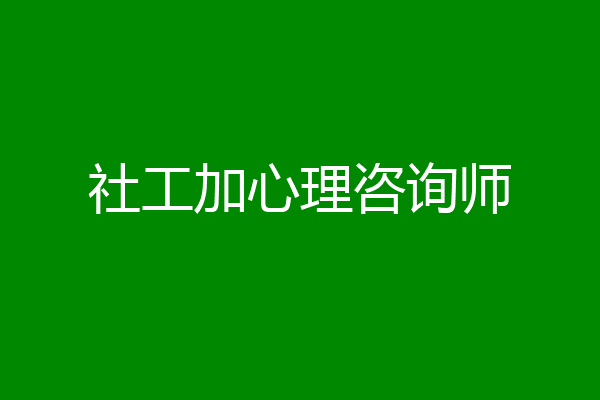 社工加心理咨询师