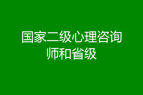 国家二级心理咨询师和省级